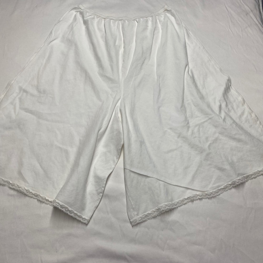 Vermont Country Store White 100% Cotton Culotte Slip Lace Trim XXLarge 2537 USA